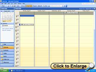 Outlook Calendar in TrackerOffice